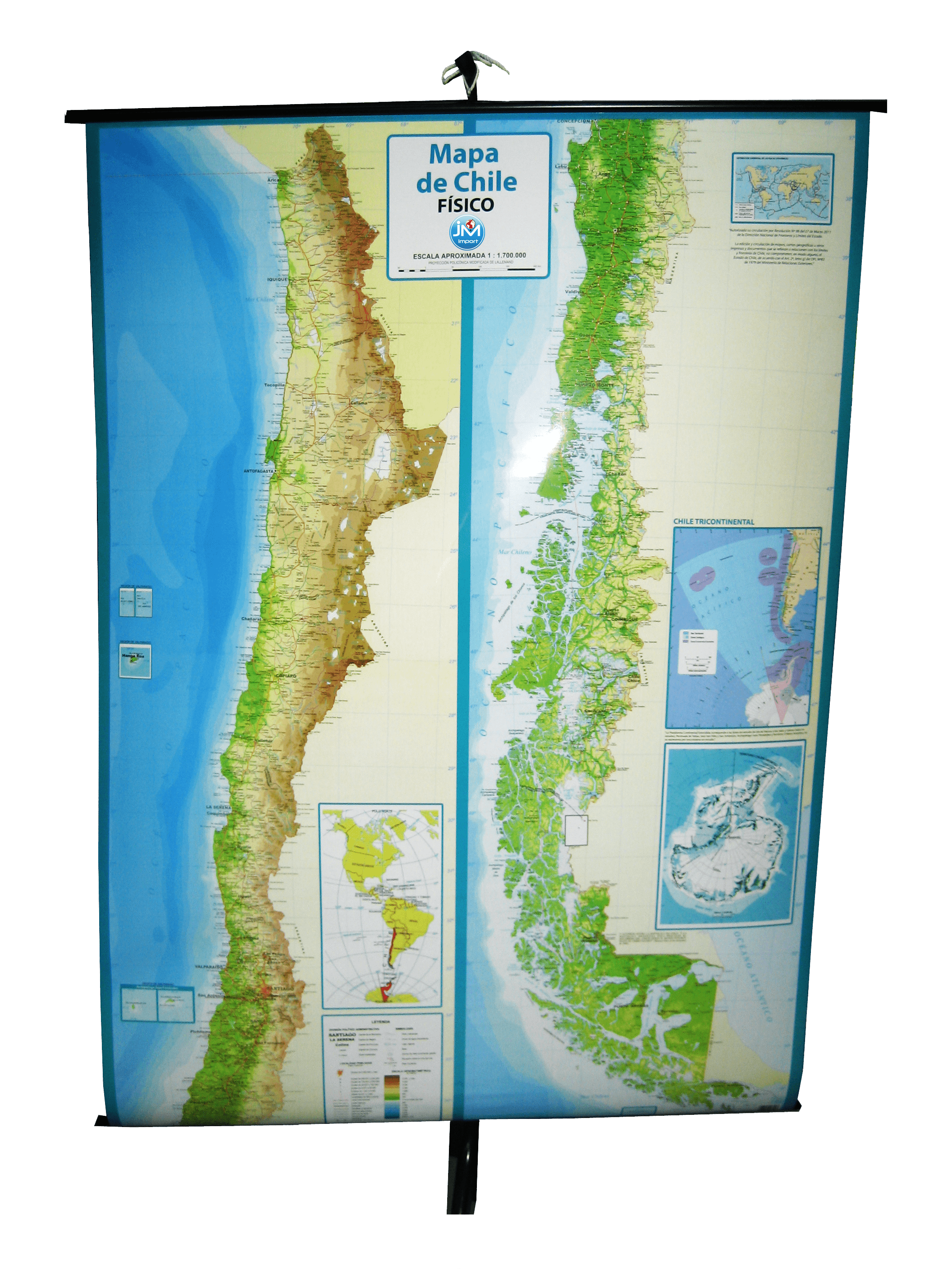Mapa De Chile Fisico Politico Didácticos Sur Material Y Juegos Didácticos ‎chile 5005