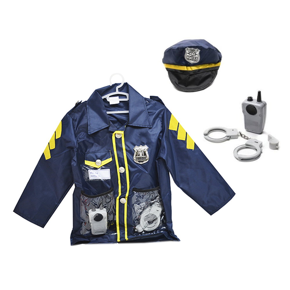 Oficial de policía con accesorios, disfraces de juegos de