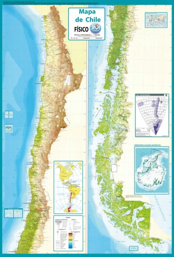 MAPA DE CHILE FISICO - POLITICO
