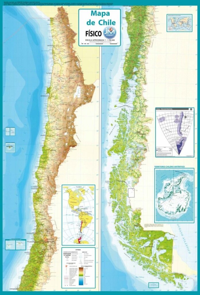 Mapa De Chile Fisico Politico Didácticos Sur Material Y Juegos Didácticos ‎chile 9507